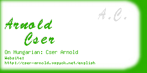 arnold cser business card